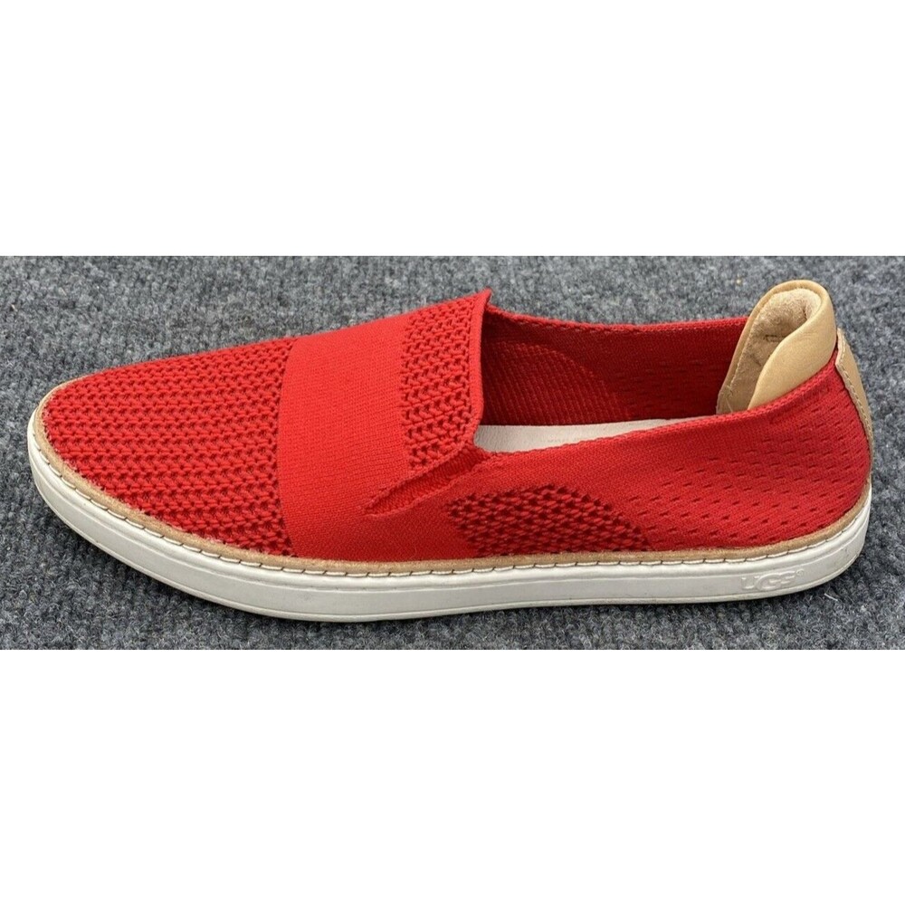 Ugg Shoes Women Size 7 Sammy Red Mesh Knit Slip-on Comfort Loafers Sneakers